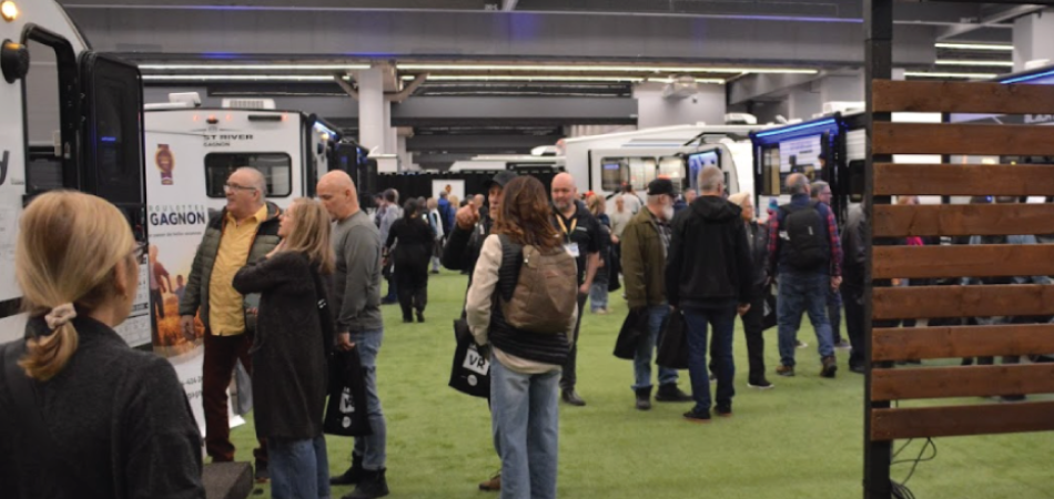ACVRQ and Quebec’s RV industry: RV on display at a show.