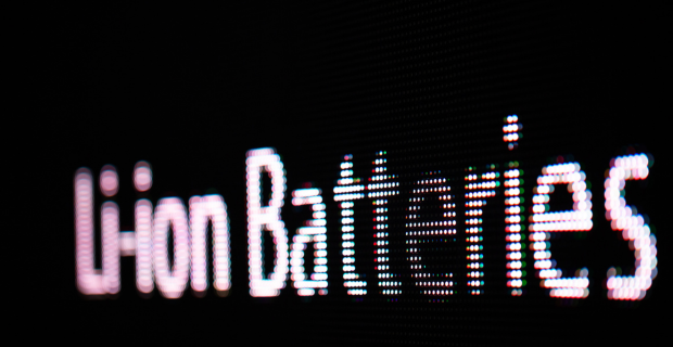 The words “Li-ion Batteries” fading into a black screen.